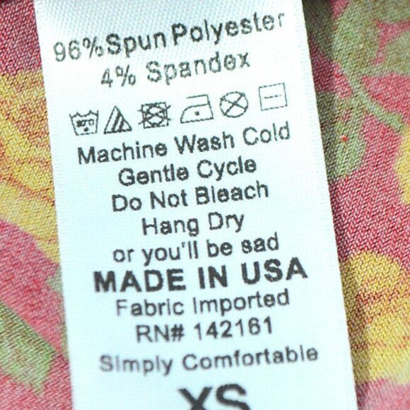 LULAROE AZURE Red Yellow Rose Floral Knee Length M - Picture 5 of 7